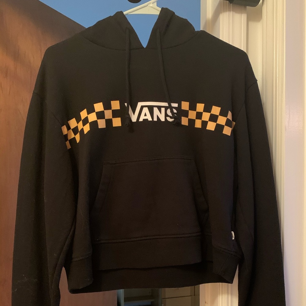 Vans yellow and black checked hoodie